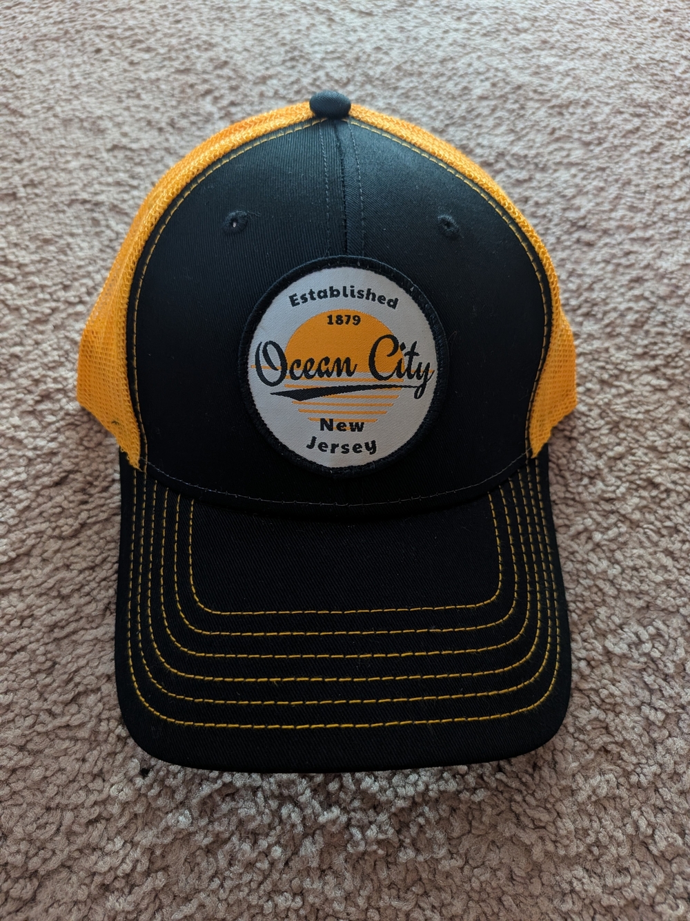 Ocean City New Jersey Black & Yellow Trucker Hat